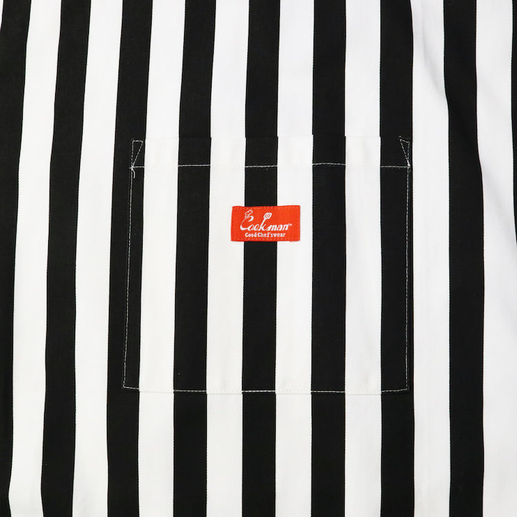 Cookman Long Apron - Wide stripe : Black