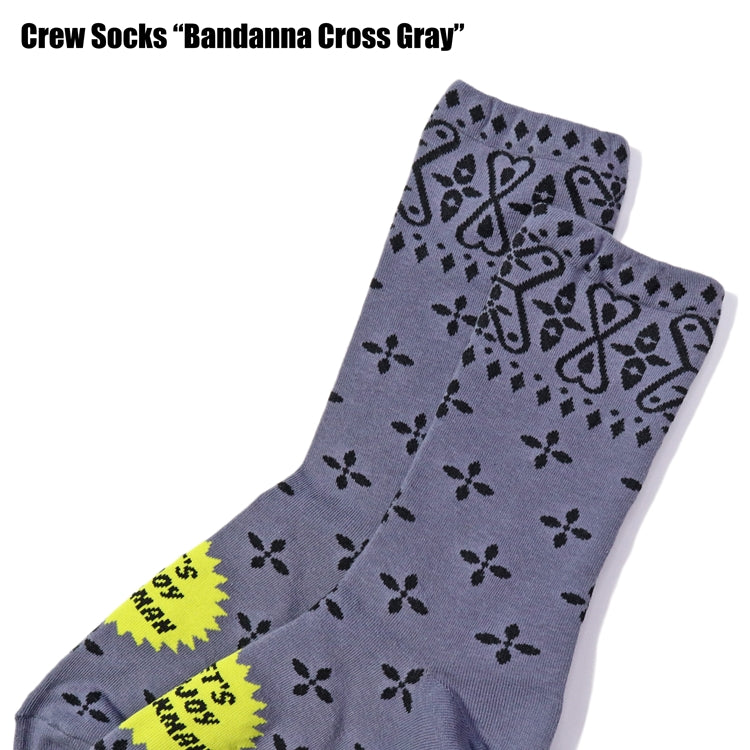 Cookman Crew Socks - Bandanna Cross : Gray