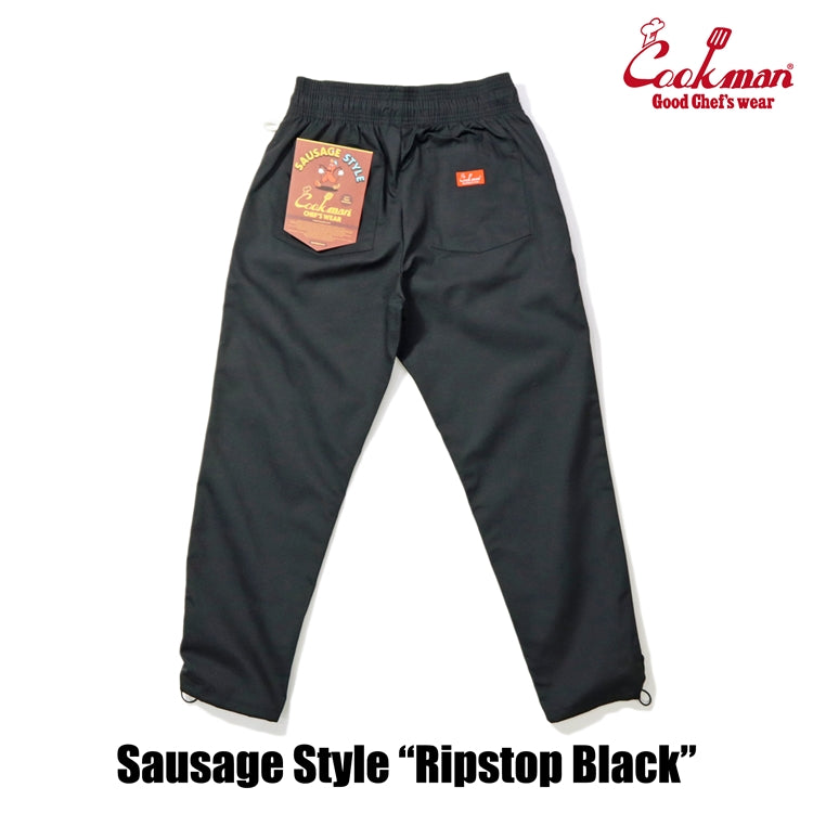 Cookman Chef Pants - Sausage Style Ripstop : Black