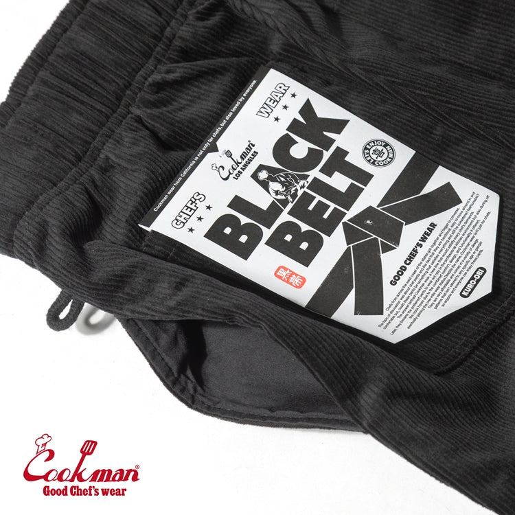 Cookman Chef Pants Semiwide - Black Belt Corduroy : Black