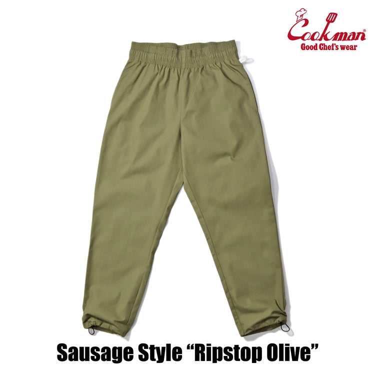 Cookman Chef Pants - Sausage Style Ripstop : Olive