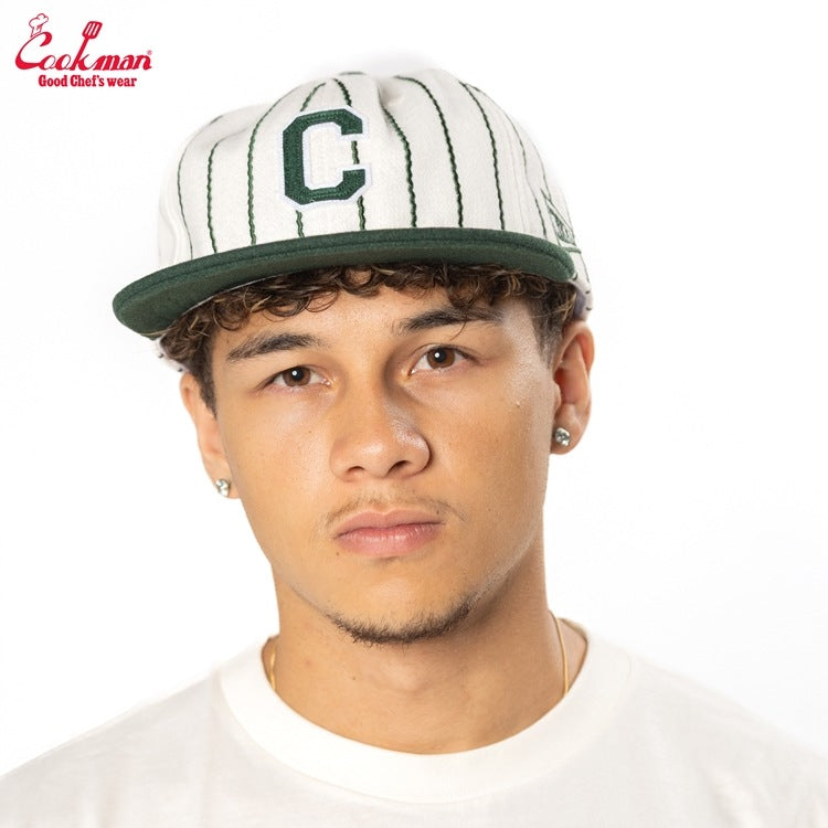 Cookman - Flat Brim Snapback Cap : Stripe Green