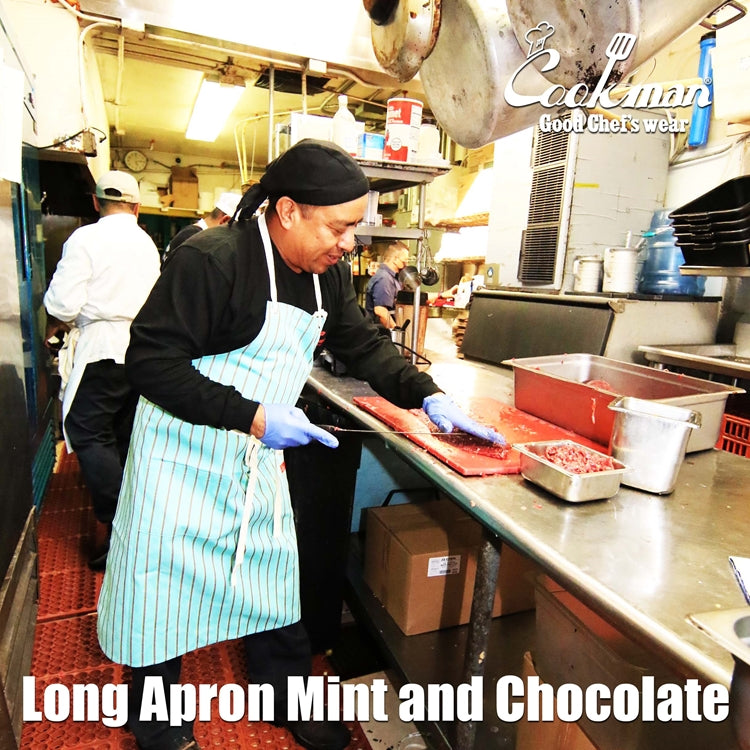 Cookman Long Apron - Mint and Chocolate