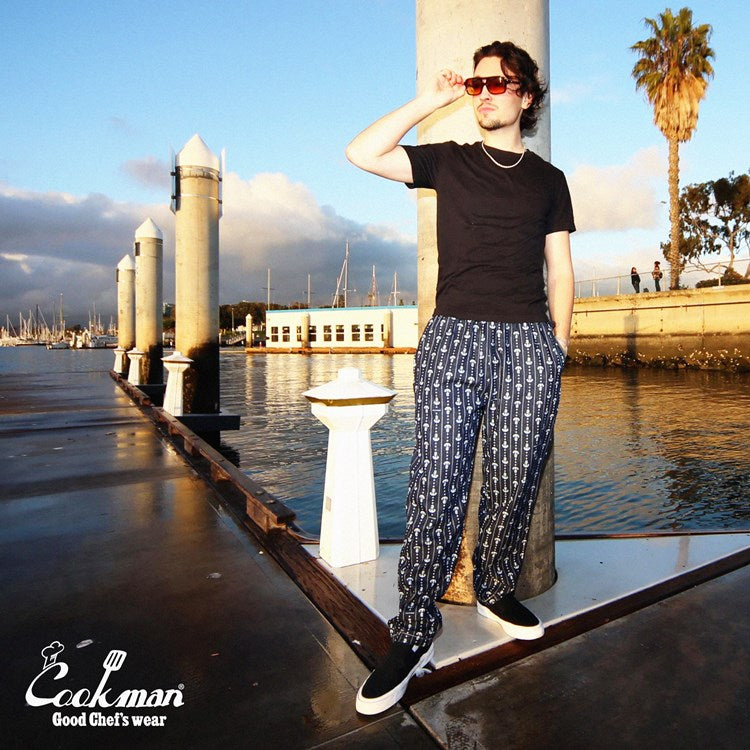 Cookman Chef Pants - Anchor Stripe Denim (All Sales Are Final)