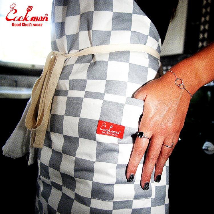 Cookman Wide Pocket Apron - Checker : Gray