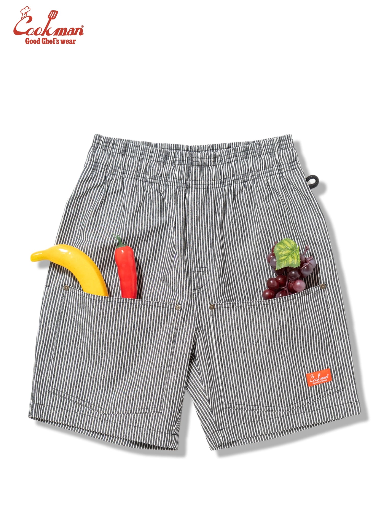 Chef Short Pants Front Pocket - Hickory : Black