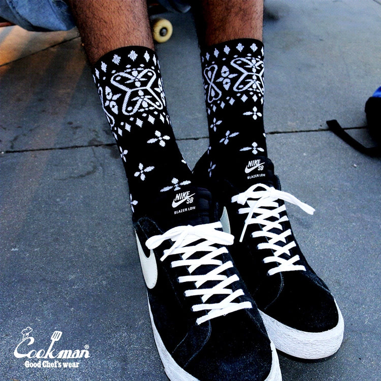 Cookman Crew Socks - Bandanna Cross : Black