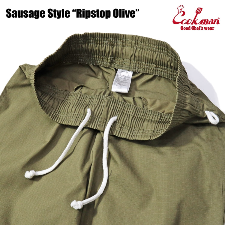 Cookman Chef Pants - Sausage Style Ripstop : Olive