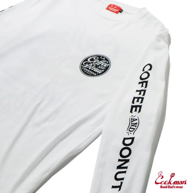 Long Sleeve Tees - Coffee & Donut : White