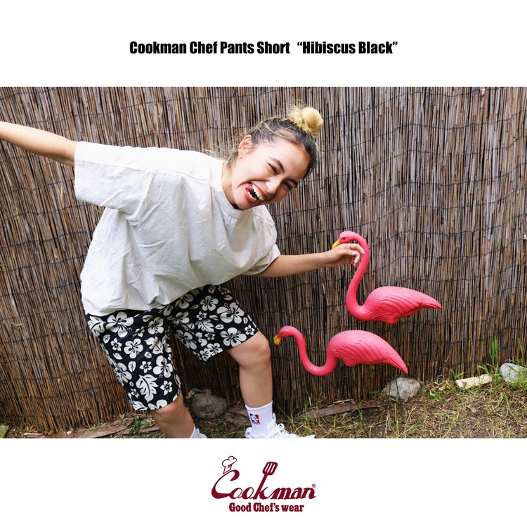 Cookman Chef Short Pants - Hibiscus : Black