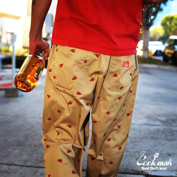 Cookman Embroidery Chef Pants -  Lobster : Beige