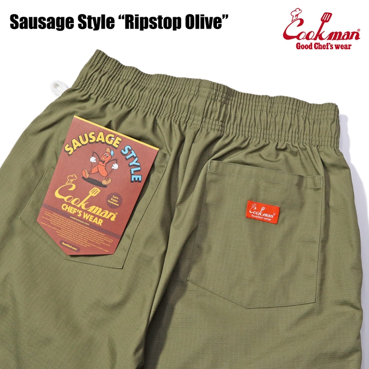 Cookman Chef Pants - Sausage Style Ripstop : Olive