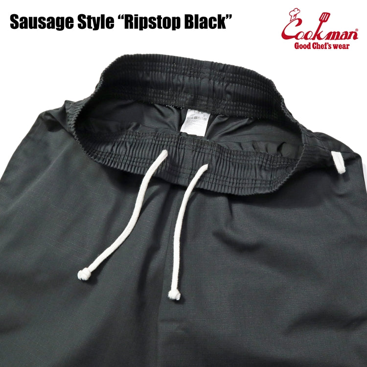 Cookman Chef Pants - Sausage Style Ripstop : Black