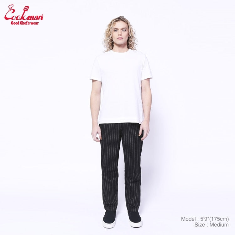 Cookman Chef Pants - Pin Stripe : Black