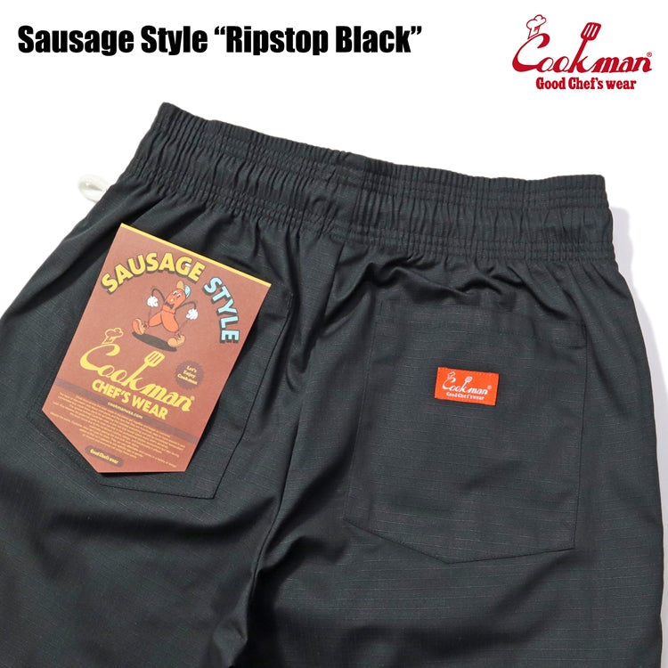 Cookman Chef Pants - Sausage Style Ripstop : Black