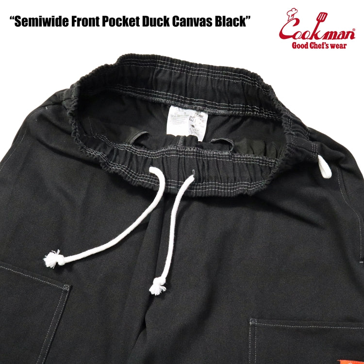 Cookman Chef Pants Semiwide - Front Pocket Duck Canvas : Black