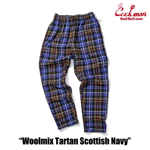 Cookman Chef Pants - Woolmix Tartan : Scottish Navy
