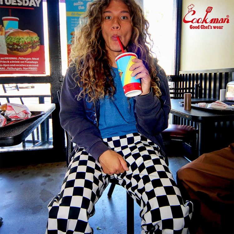 Cookman Chef Pants Semiwide - FATBURGER Checker : Black