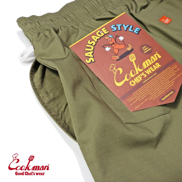 Cookman Chef Pants - Sausage Style Ripstop : Olive