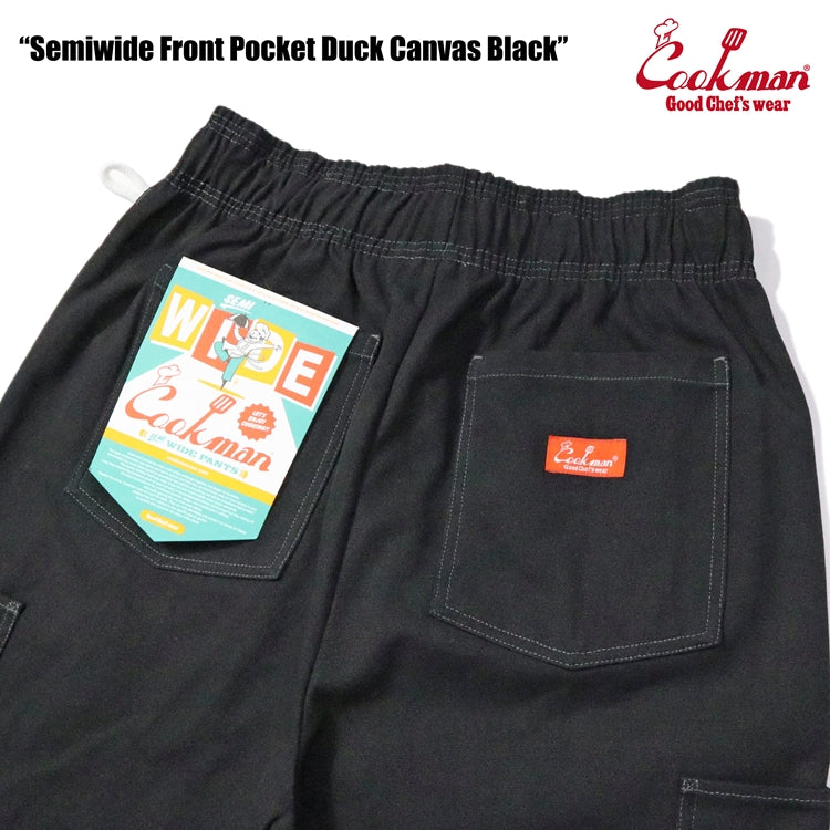 Cookman Chef Pants Semiwide - Front Pocket Duck Canvas : Black