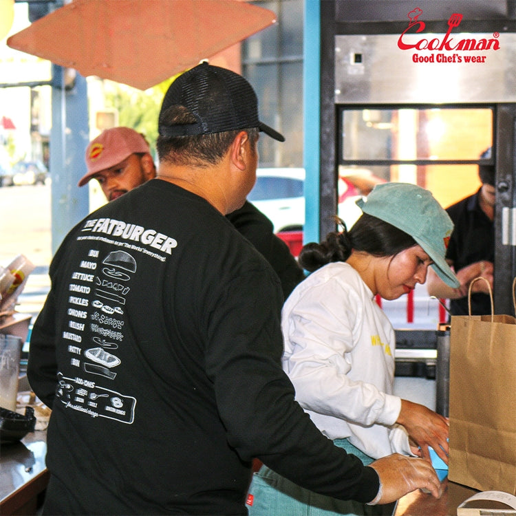 Cookman Washed Long Sleeve Tees - FAT Topping Menu : Black