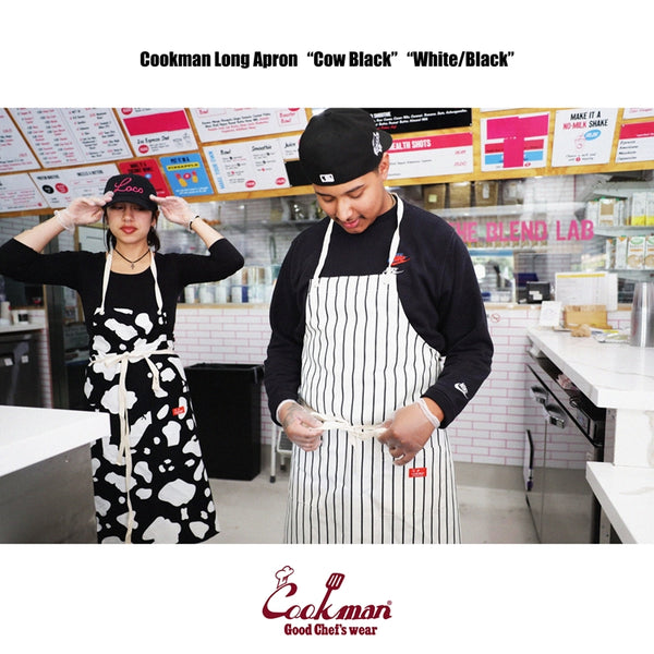 Cookman Long Apron - White/Black