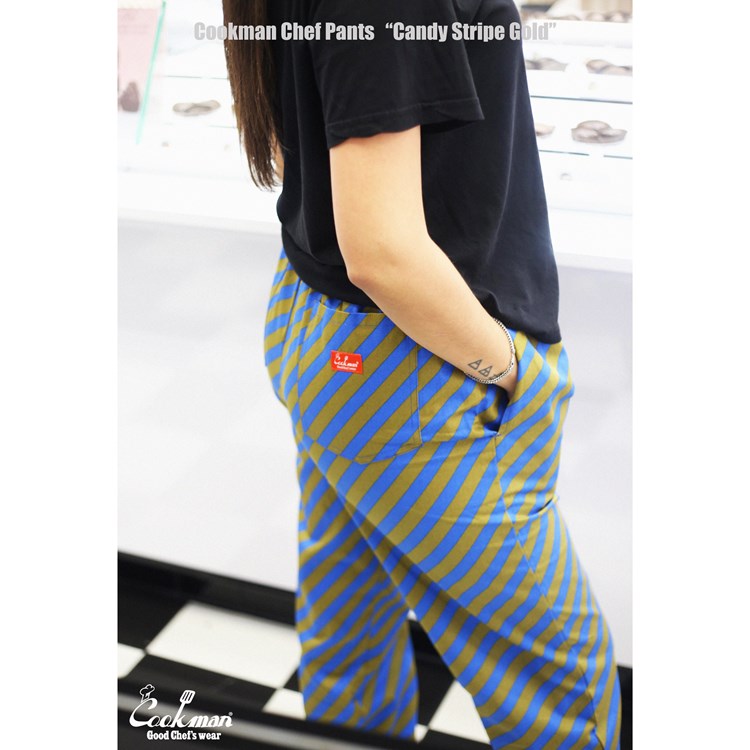 Cookman Chef Pants - Candy Stripe : Gold