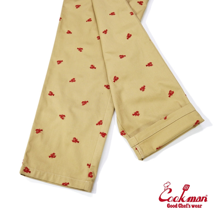 Cookman Embroidery Chef Pants -  Lobster : Beige