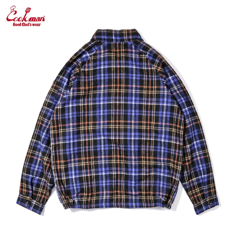 Cookman Delivery Jacket - Woolmix Tartan : Scottish Navy