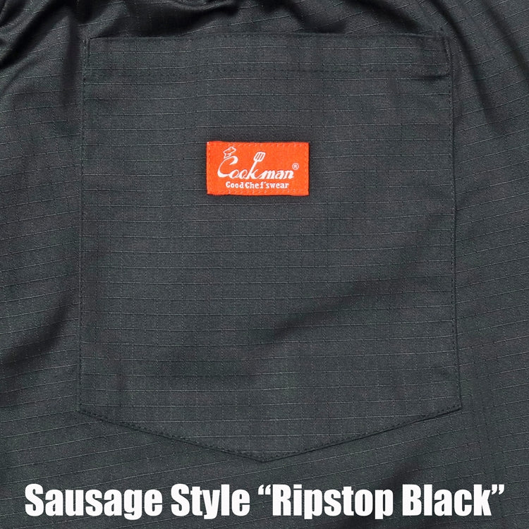 Cookman Chef Pants - Sausage Style Ripstop : Black