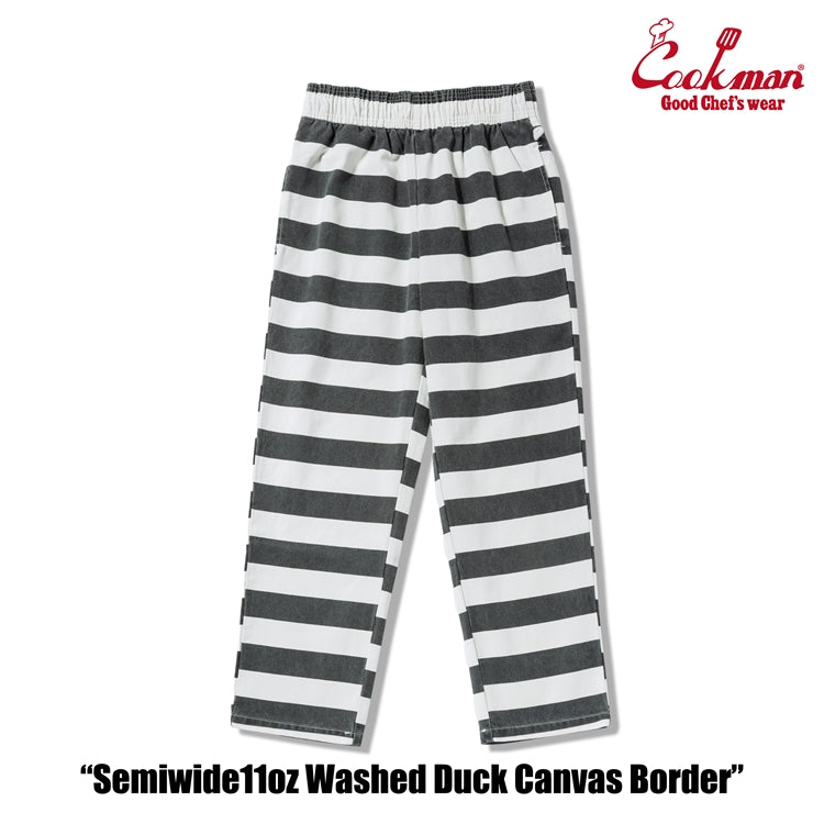 Cookman Chef Pants Semiwide -  Washed Duck Canvas Border