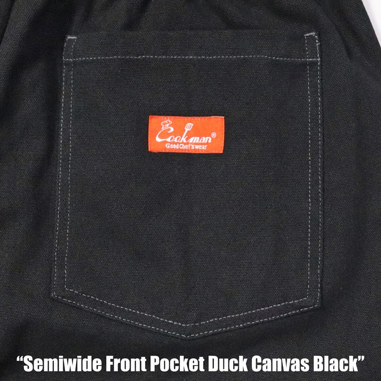 Cookman Chef Pants Semiwide - Front Pocket Duck Canvas : Black