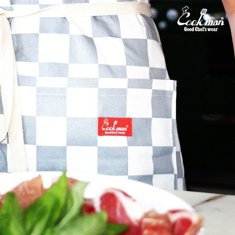 Cookman Wide Pocket Apron - Checker : Gray