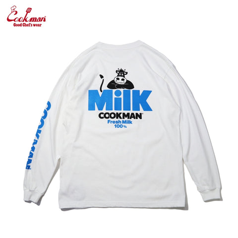 Cookman Long Sleeve T-shirts - Milk : White