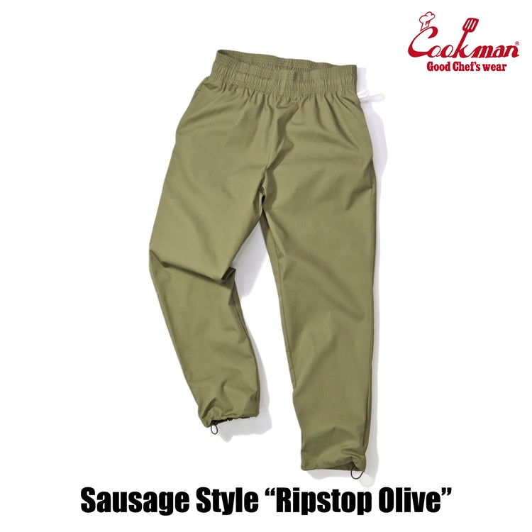 Cookman Chef Pants - Sausage Style Ripstop : Olive