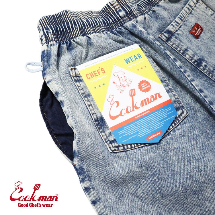 Chef Short Pants - Snow Washed Denim: Blue