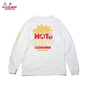 Cookman Long Sleeve T-shirts - French Fries : White