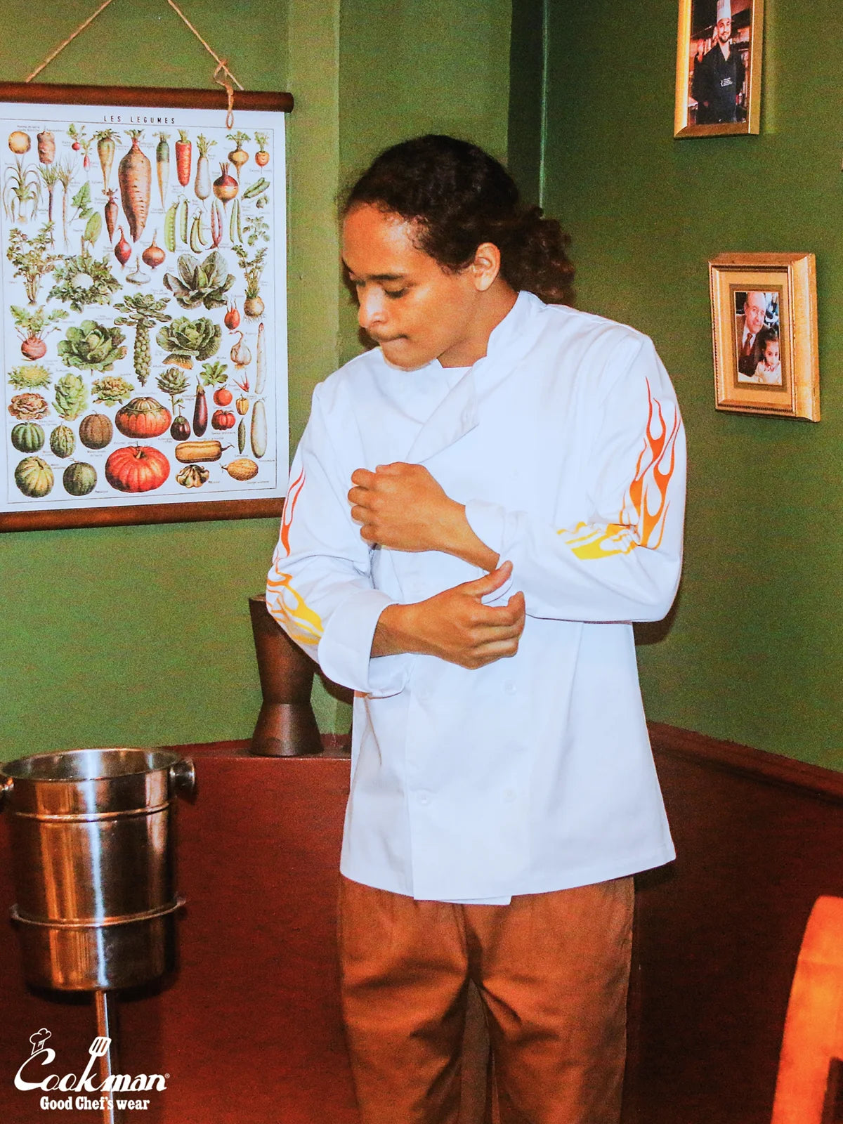 Chef Coat Long Sleeve Vented - Gril : White