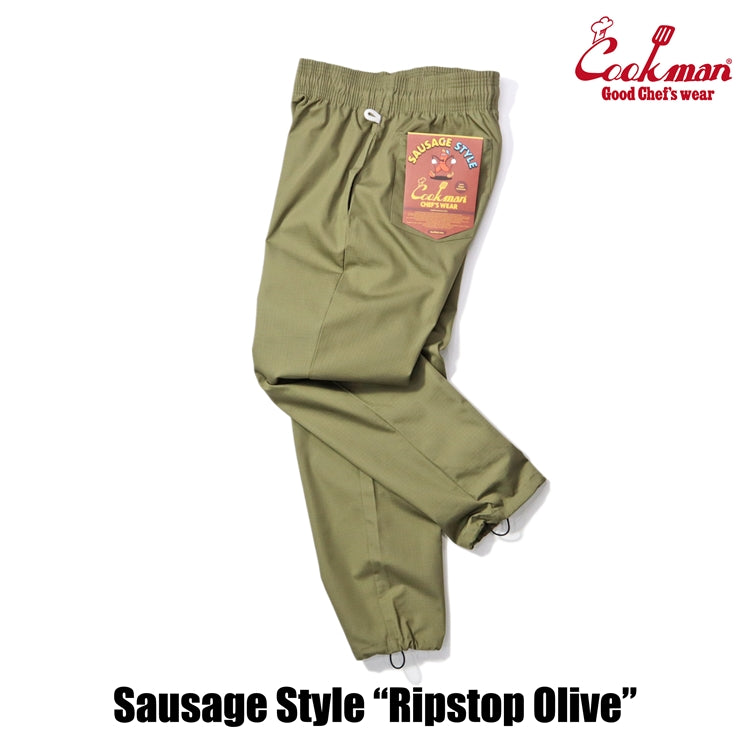 Cookman Chef Pants - Sausage Style Ripstop : Olive