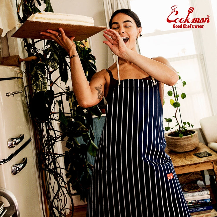 Cookman Long Apron - Stripe : Navy