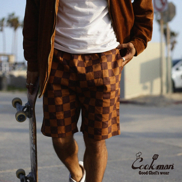 Cookman Chef Short Pants - Checker : Brown