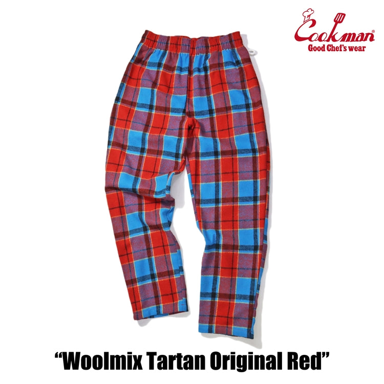 Cookman Chef Pants - Woolmix Tartan : Original Red