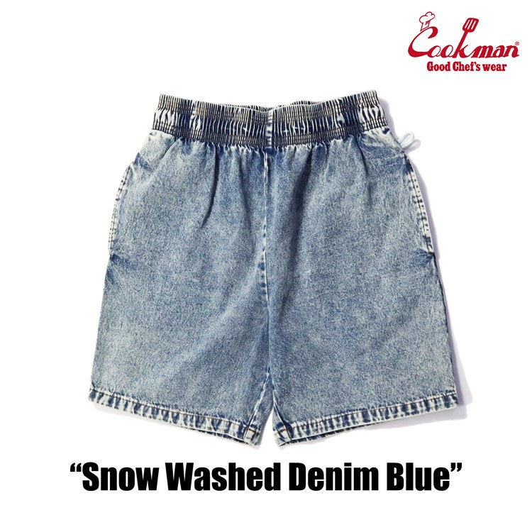 Chef Short Pants - Snow Washed Denim: Blue