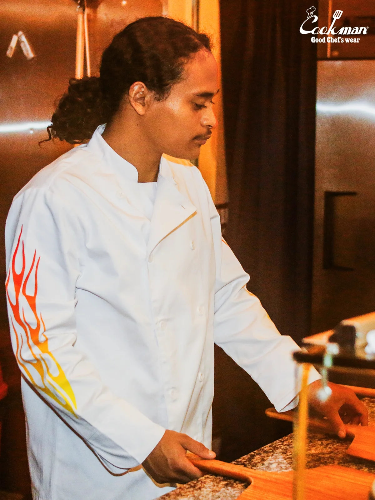 Chef Coat Long Sleeve Vented - Gril : White