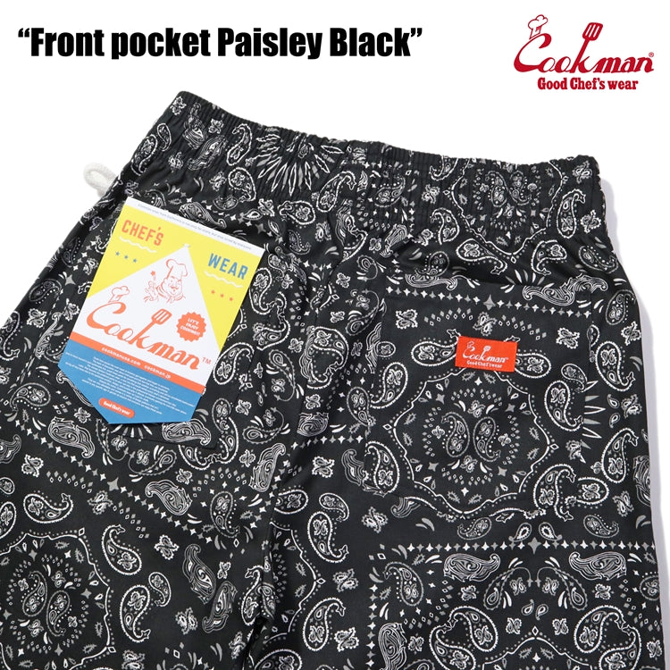 Cookman Chef Short Pants Front Pocket - Paisley : Black