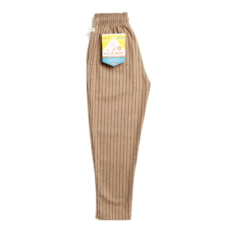 Cookman Chef Pants - Wool Mix Stripe : Beige