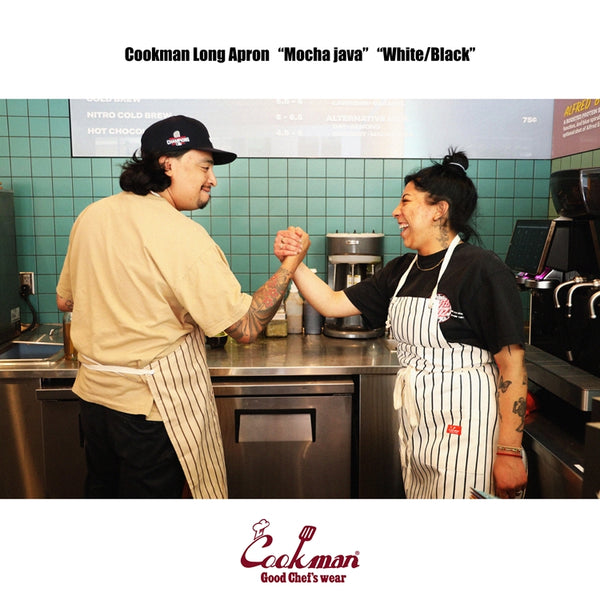 Cookman Long Apron - White/Black