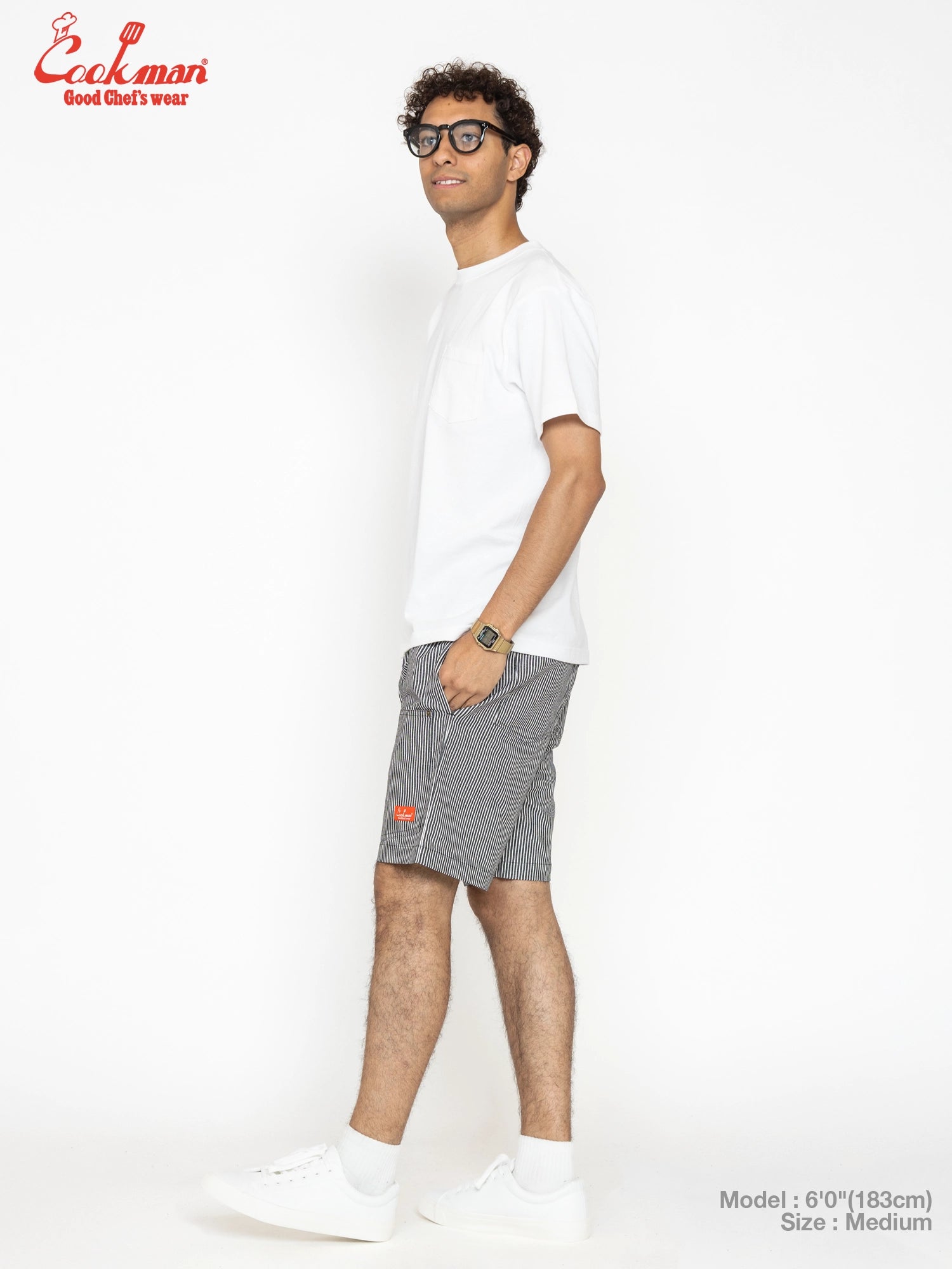 Chef Short Pants Front Pocket - Hickory : Black