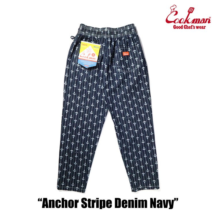 Cookman Chef Pants - Anchor Stripe Denim (All Sales Are Final)