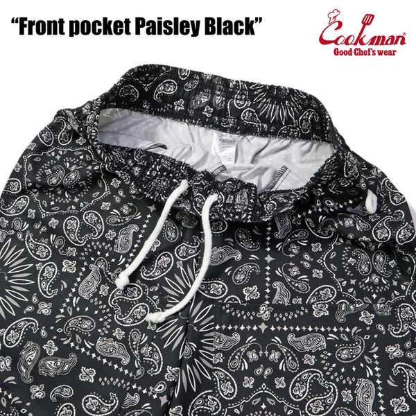 Cookman Chef Short Pants Front Pocket - Paisley : Black